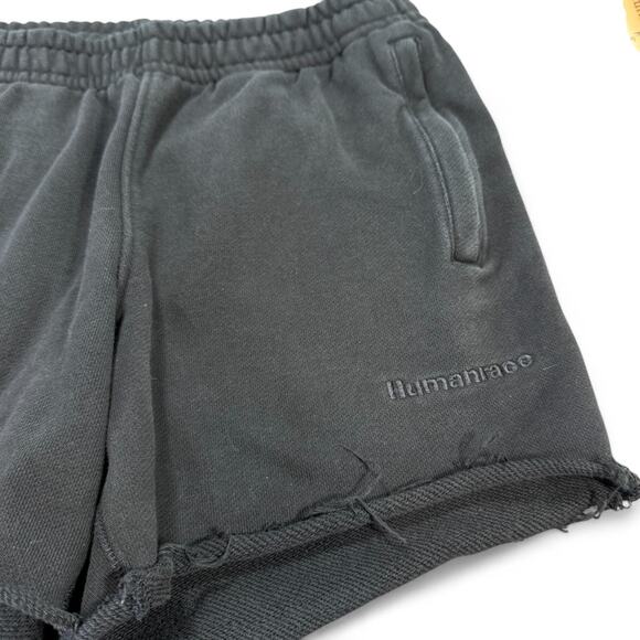 Adidas Humanrace Pharrell Williams Sport Upcycled Black Raw Hem Cut-off Shorts M - Picture 1 of 7